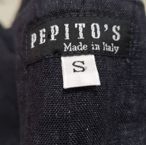 Pepito's Positano black linen Italian blouse S